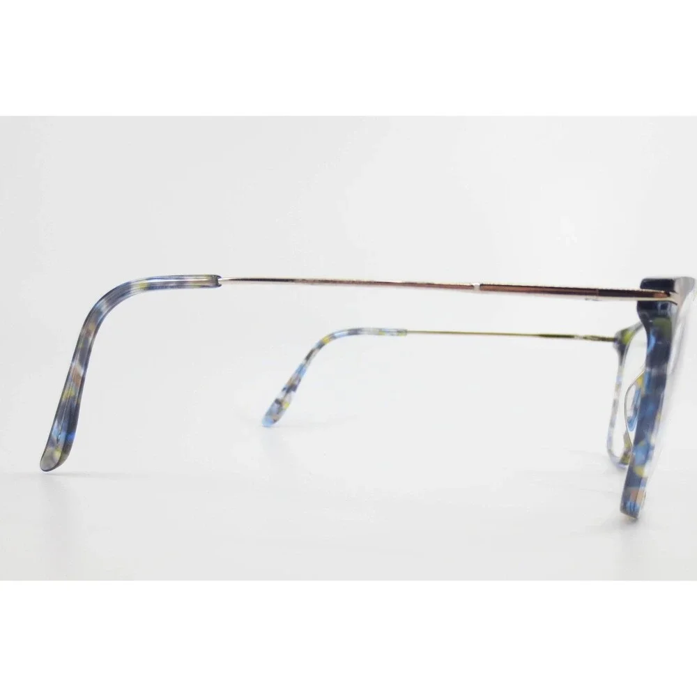 CM 202224 BL Blue Yellow Tortoise Rectangular Eyeglass Frames 54-14-140